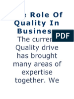Role of Quality in Business