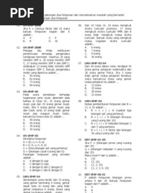 Bank Soal Matematika Smp Himpunan