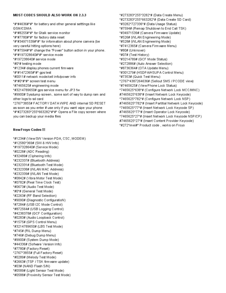 Coduri Samsung | PDF | Computers