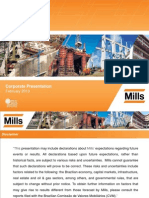 Mills 2013 Corporate Presentation Highlights Business Segments, Financials, Growth Plan