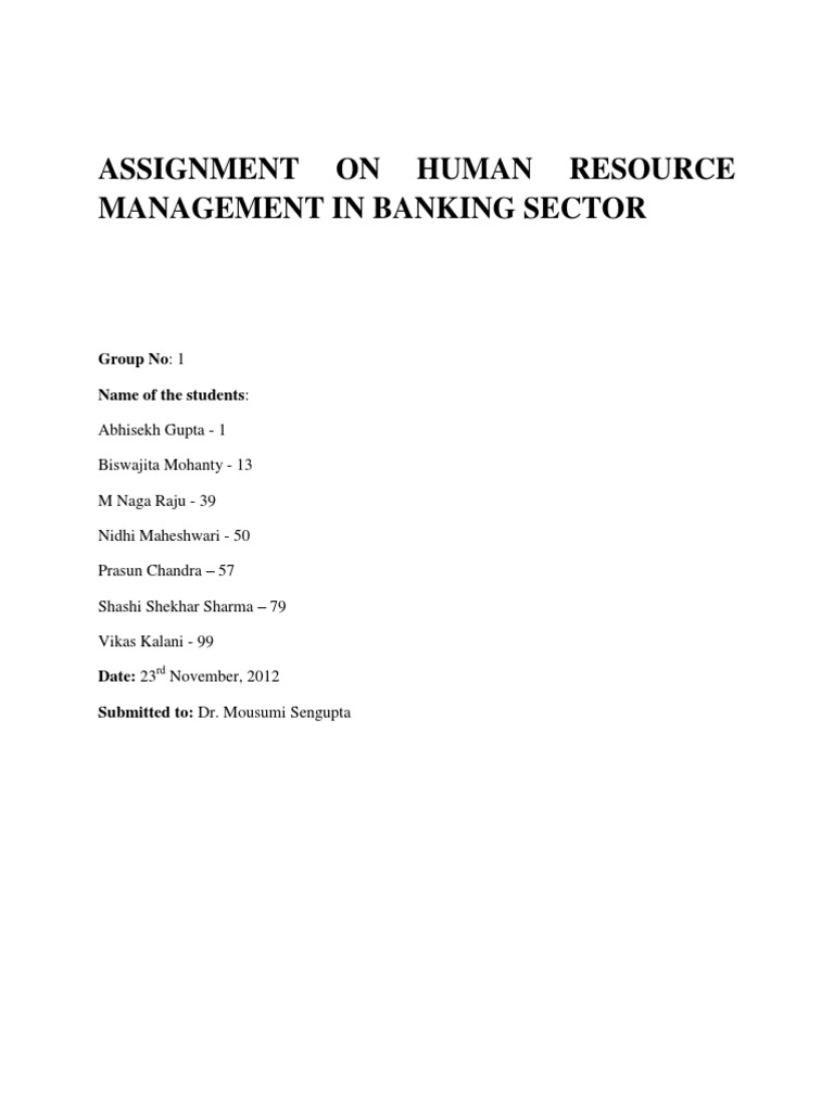 HR Management in Banking Sector | PDF | Human Resource Management ...