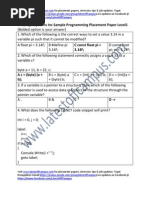 Epicsystems Inc Sample Programming Placement Paper Level1