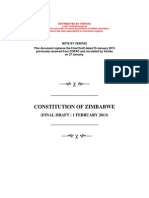 New Final Draft Zimbabwe Constitution of 1st February 2013