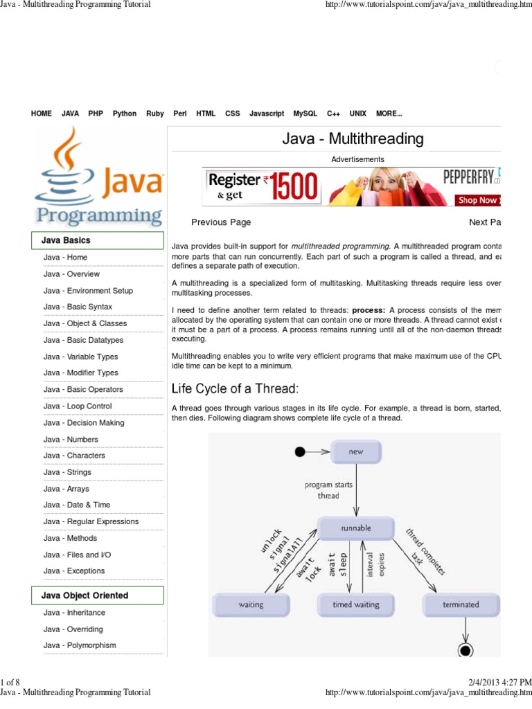 Multithreading Programming Java (Programming Language) Thread