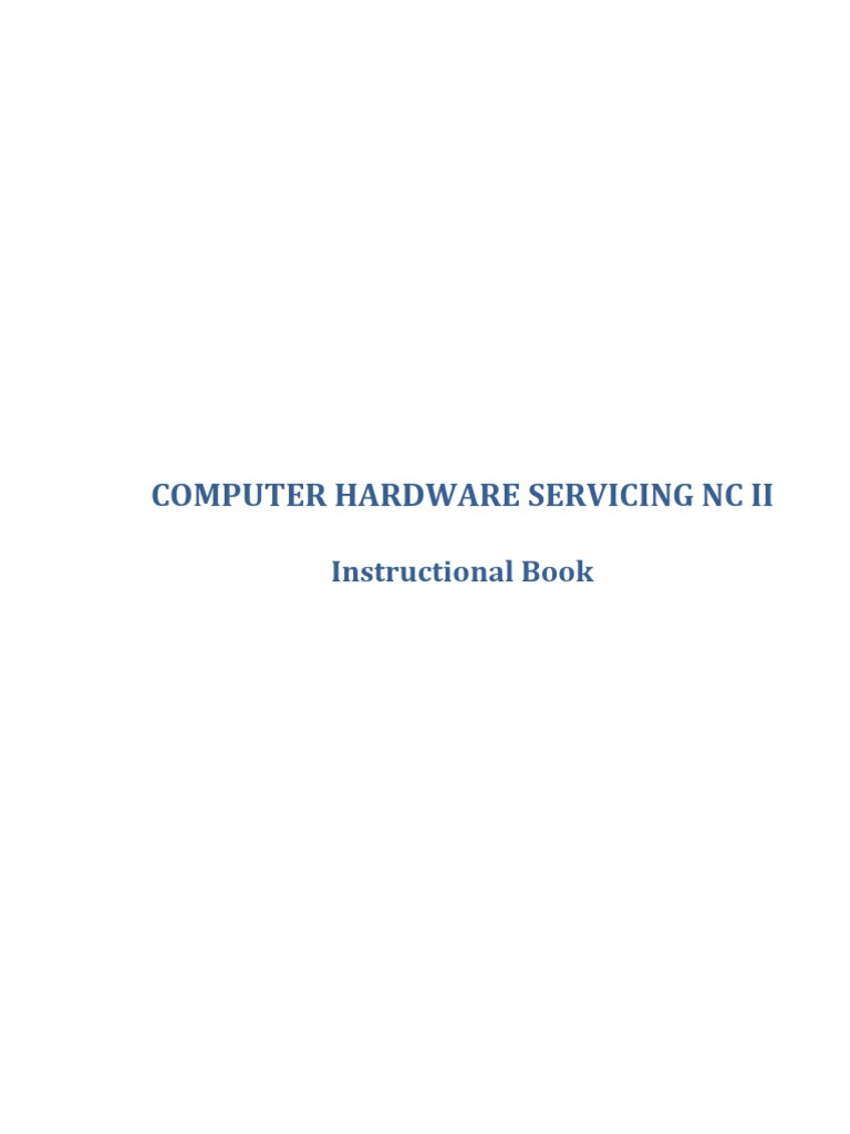 Computer Hardware Servicing NC II Instructional Manual | PDF ...