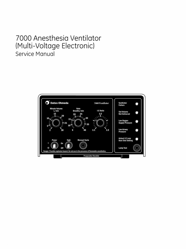 Datex-Ohmeda 7000 Anaesthesia Ventilator - Service Manual