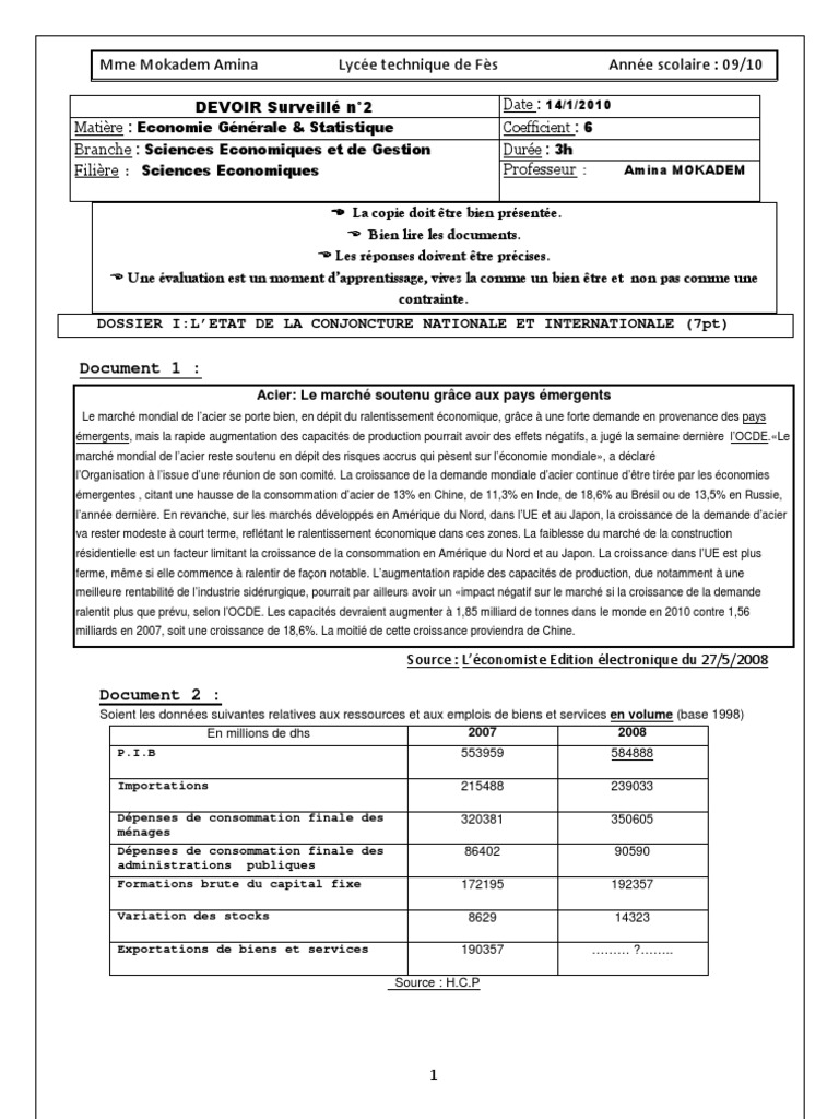Sujet 0 Eco Gestion Bac Pro Corrigé