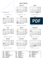 2013 Time & Date Calendar