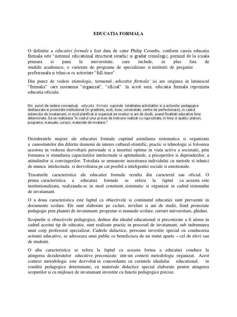 Educatia Formala