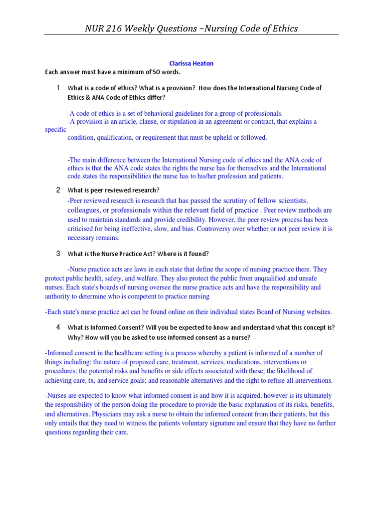 Nursing Code Of Ethics Pdf Informed Consent Nursing