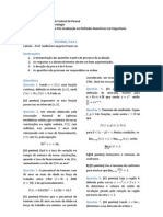 Prova Cálculo 2013 - Exame de Seleção PPGMNE/UFPR