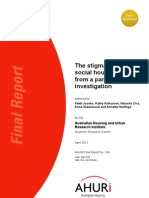 AHURI The Stigmatisation of Social Housing Findings From A Panel Investigation