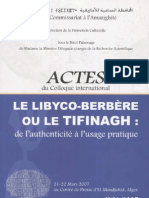 Actes Libyco-berbere Tifinagh