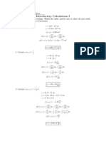 Introductory Calculations I