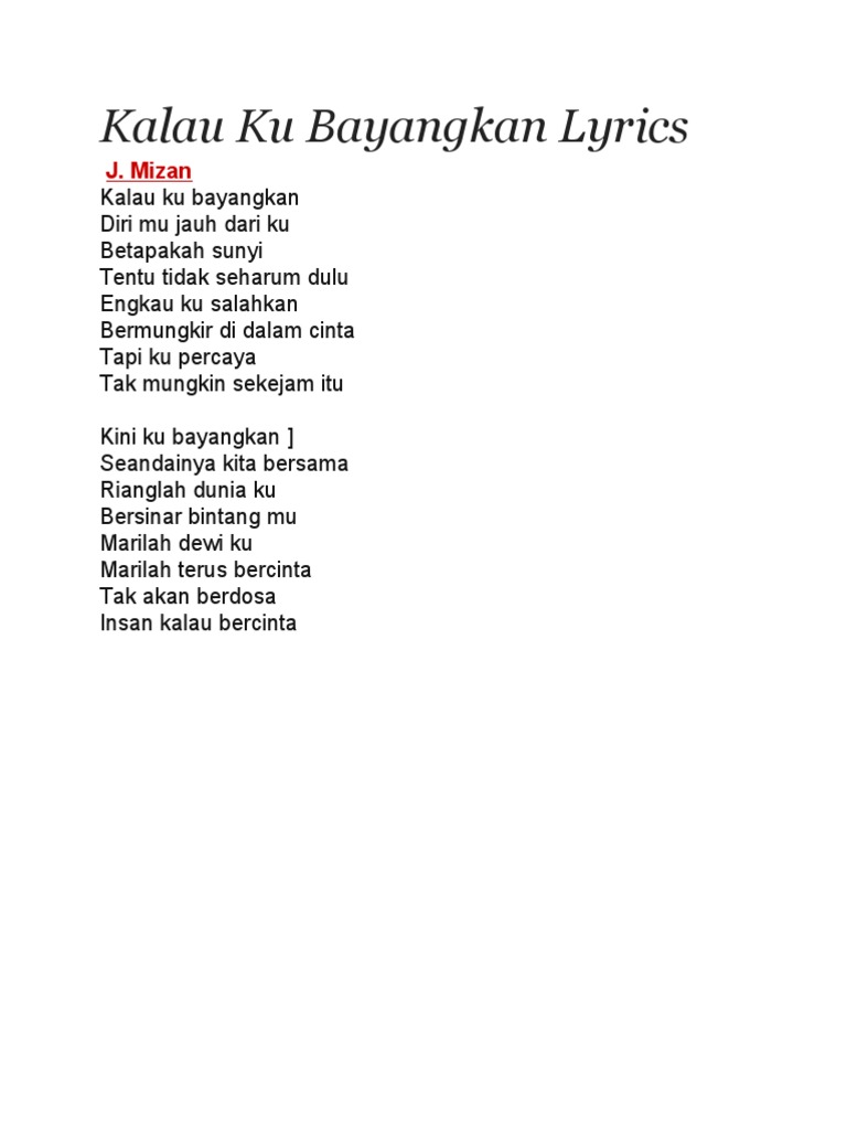 Lirik Lagu Pdf