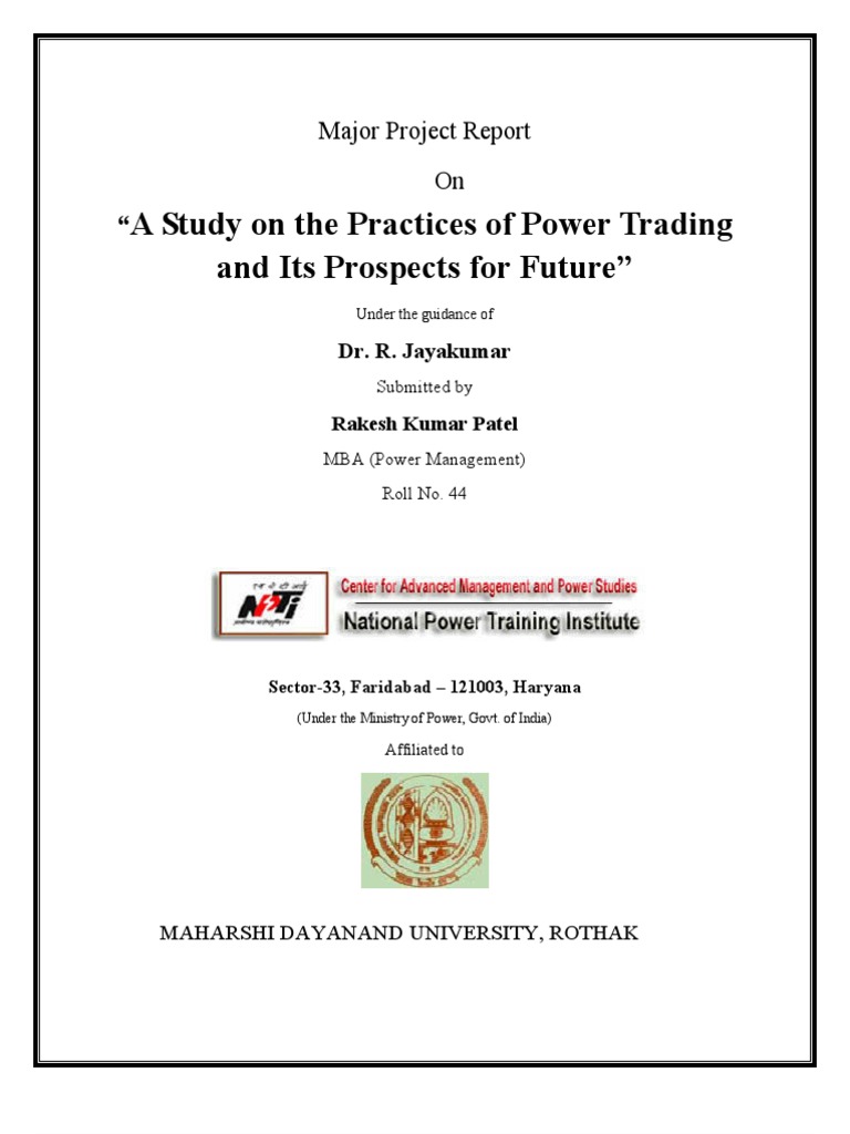 Power Trading Practices and Future Prospects | PDF | Market (Economics ...