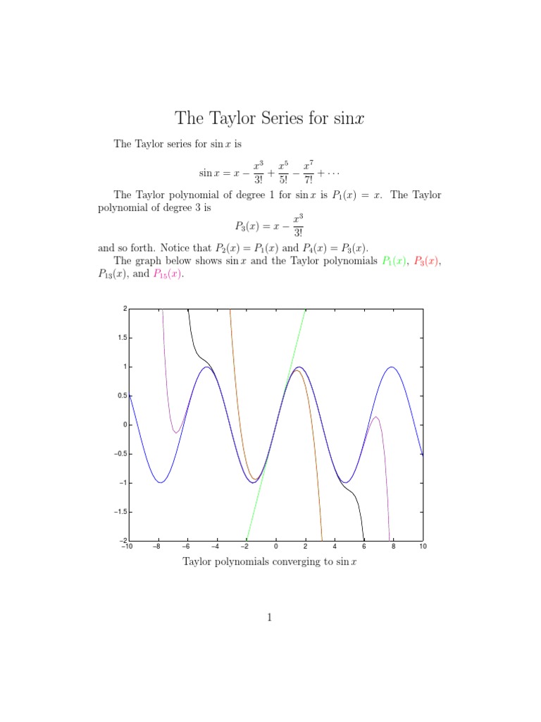 Taylor Series Expansion for sin x | PDF
