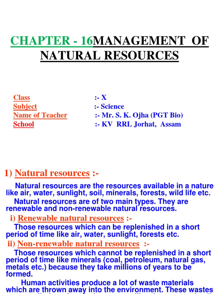 Sustainable Natural Resource Management | PDF | Forests | Coal