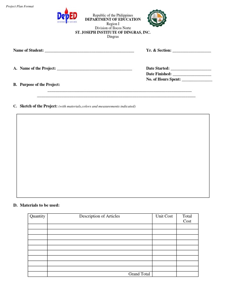 Project Plan Template for Students | PDF | Behavior Modification ...