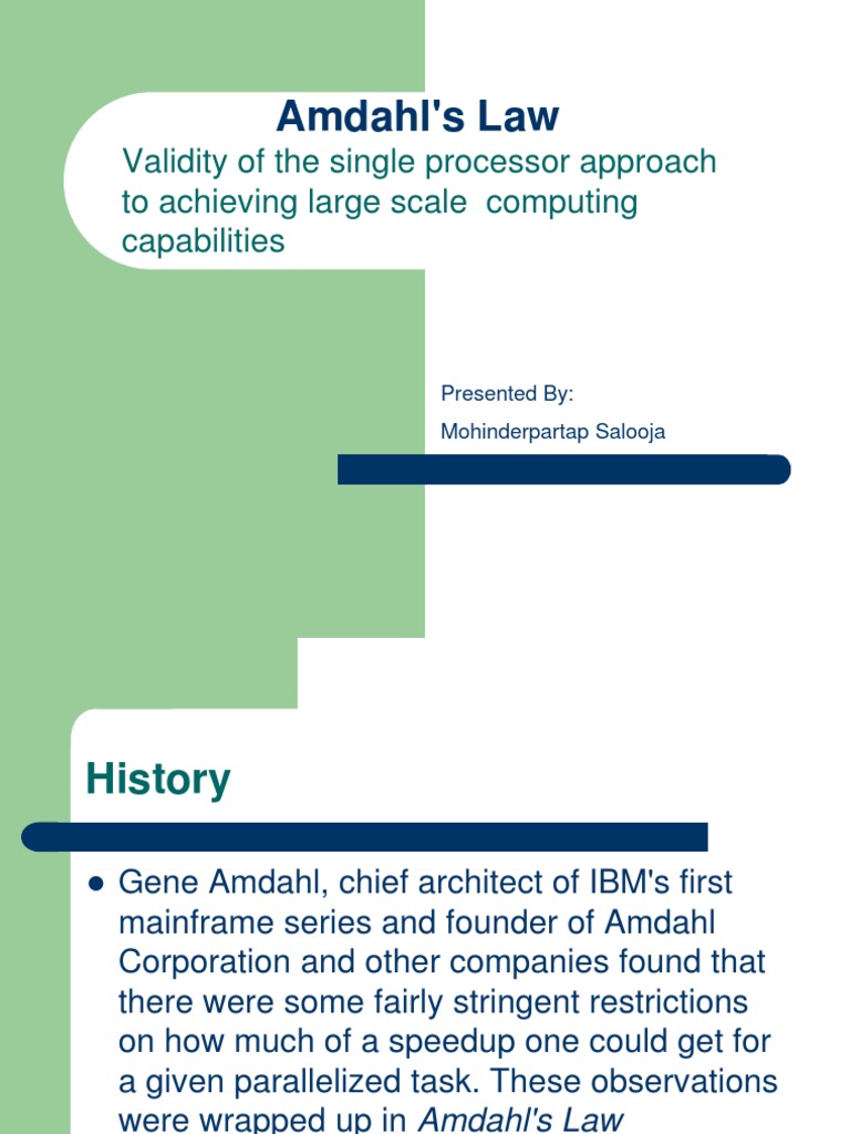 Understanding Amdahl's Law in Computing | PDF | Parallel Computing ...