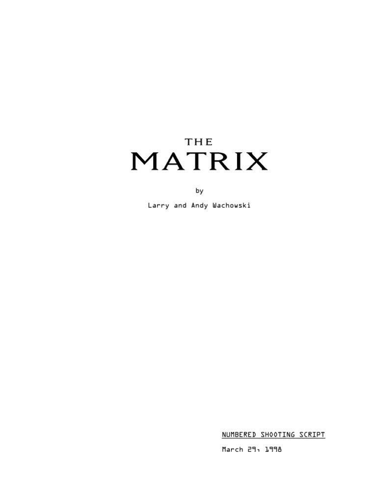 The Matrix Script | PDF