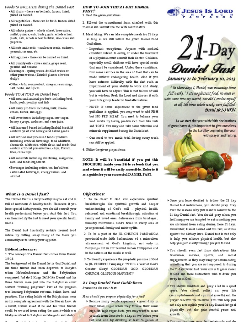Danile Fast Brochure | PDF | Fasting | Daniel (Biblical Figure)