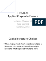 Applied Corporate Finance Capital Structure Choices