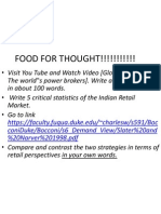 FOOD FOR THOUGHT!!!!!!!!!!!: The World S Power Brokers) - Write A Brief Summary in About 100 Words. Market