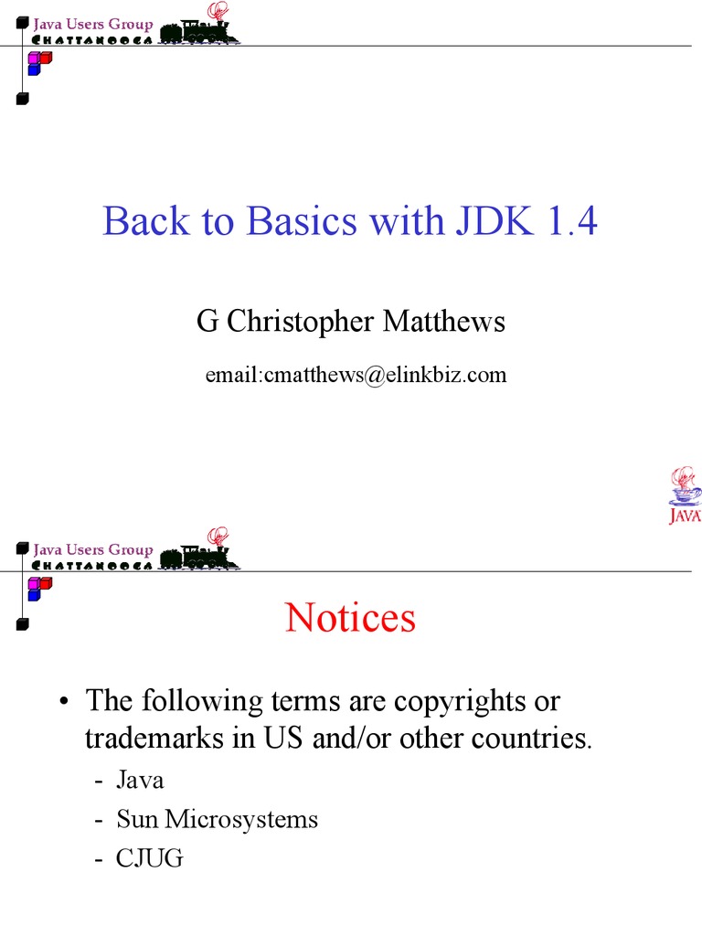 Back To Basics and JDK 1.4 | PDF | Java (Programming Language) | Computing