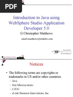 Introduction To Java With WebSphere Studio Developer - Version 5.0