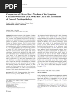 Comparison of Eleven Short Versions of The Symptom Checklist 90-Revised (SCL-90-R) For Use in The Assessment of General Psychopathology