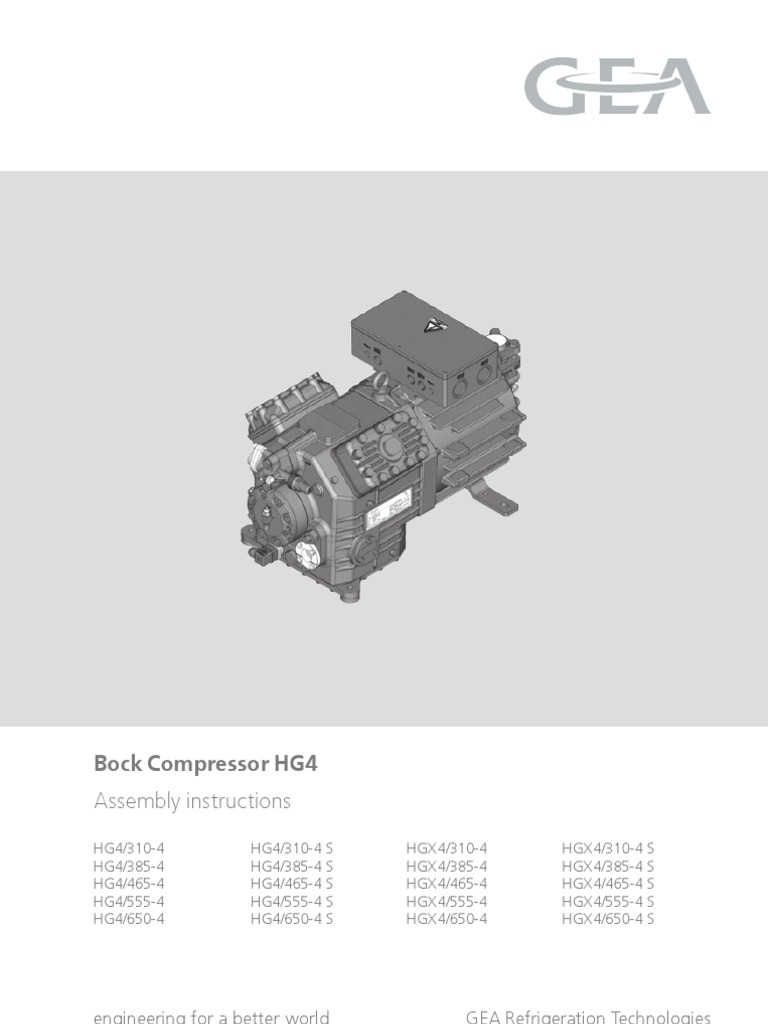 Bock Compressor Hg Pdf Gas Compressor Hvac