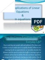 Daily Applications of Linear Equations & in Equations