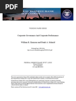 Corporate Governance and Corporate Performance: Working Paper Series