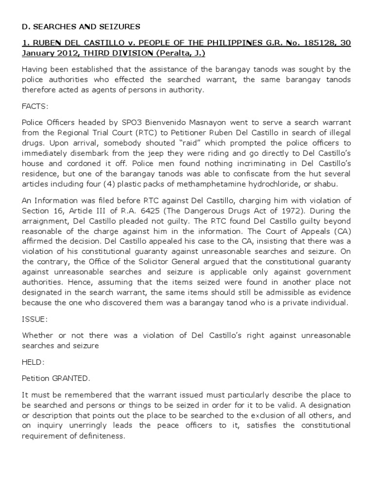 Searches and Seizures | PDF | Search Warrant | Search And Seizure