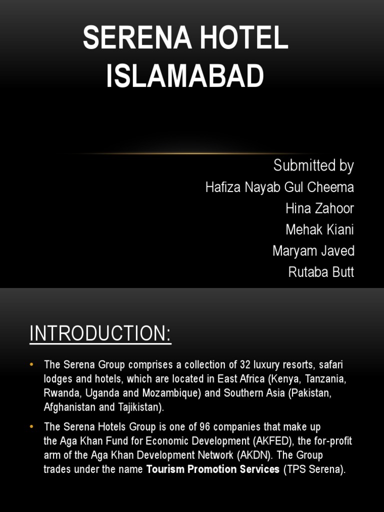 Serena Hotel Isb PDF Hotel And Tourism And Leisure