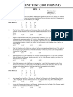 Placement Test (Ibm Format) : Data Matrix 1