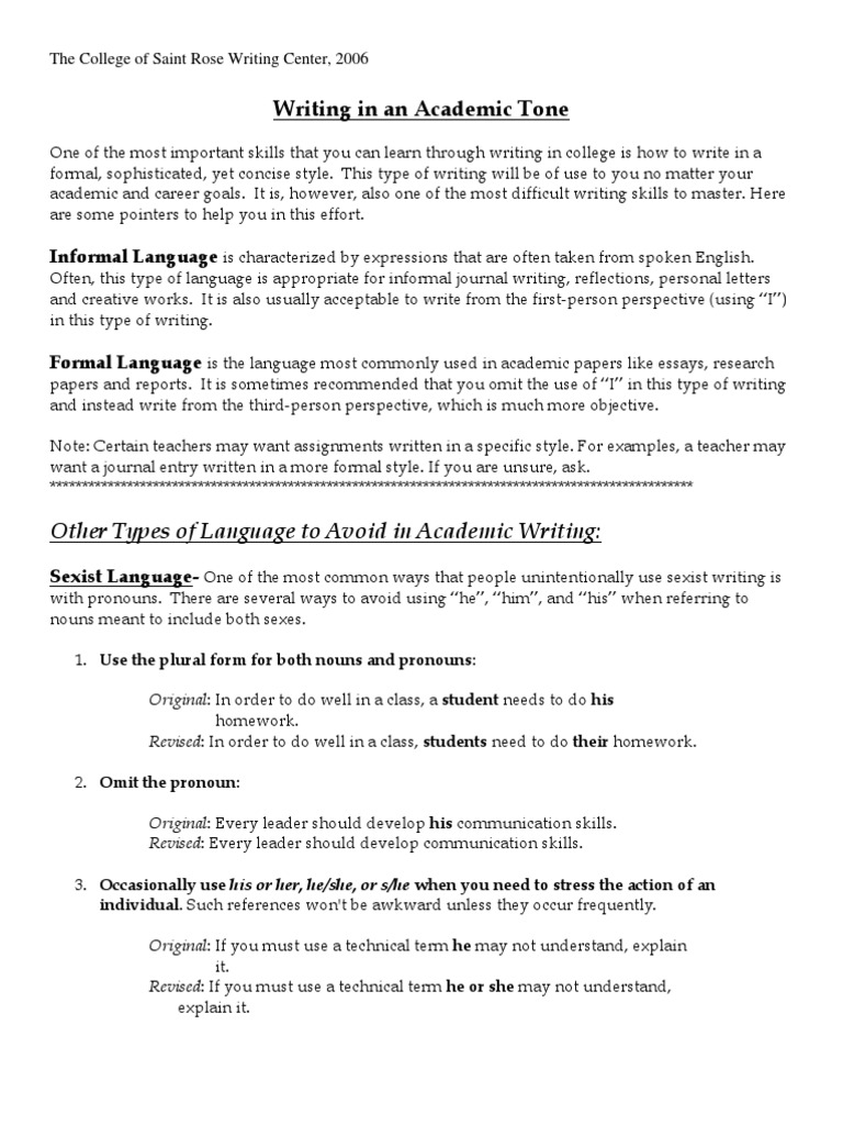 Writing in An Academic Tone | PDF | Jargon | Narration
