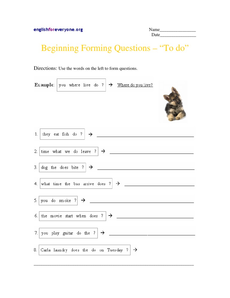 Forming Questions with 