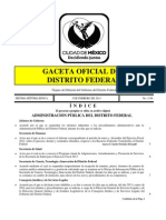 Gaceta Oficial Del Distrito Federal: Í N D I C E