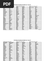 2013 National Spelling Bee World List-Years I/II: Turkish Turkish Turkish English English English