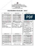 CALENDÁRIO ESCOLAR 2013 Com Legenda - Atualizado 2