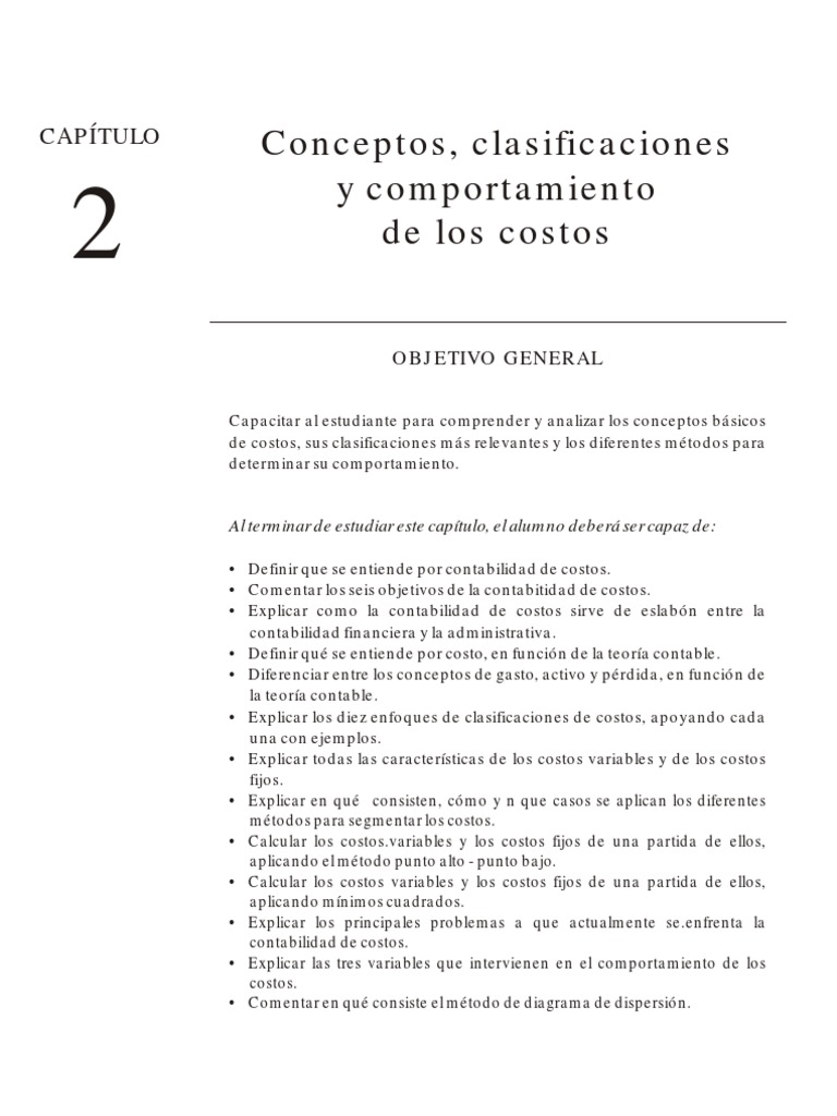 Clasificación y comportamiento de costos | PDF | Costo | Contabilidad