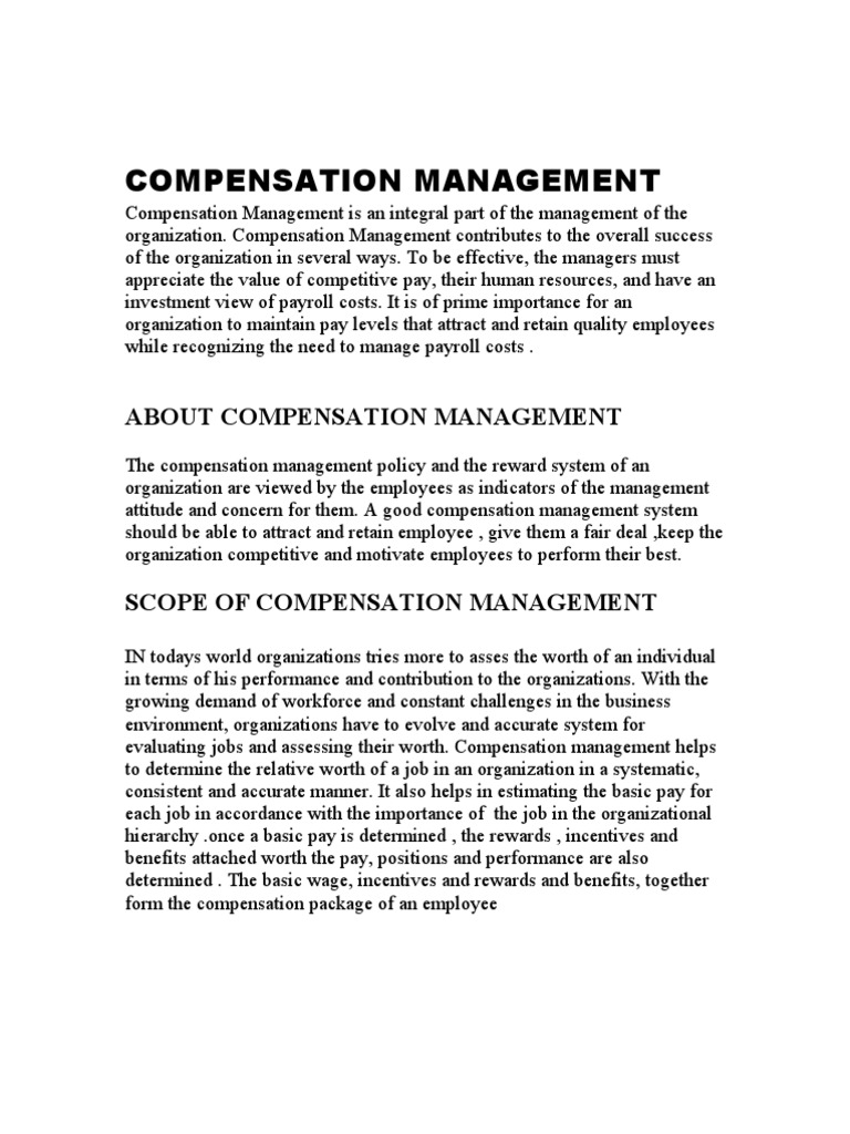 Compensation Management HRM | PDF | Sick Leave | Overtime