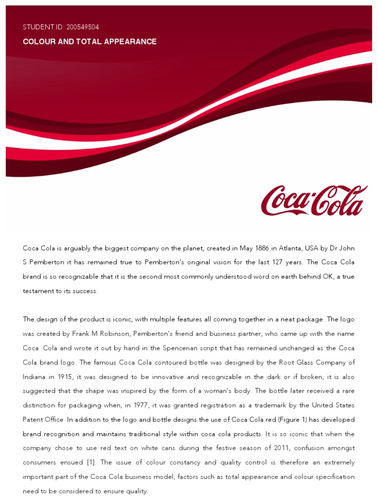 Coca Cola's Iconic Color and Design | PDF | Coca Cola | Logos