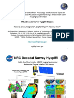 Robert Green - A mission to measure global plant physiology and functional types for terrestrial and coastal aquatic ecosystems using a wide swath earth imaging spectrometer