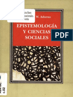 Theodor W Adorno Epistemologia y Ciencias Sociales
