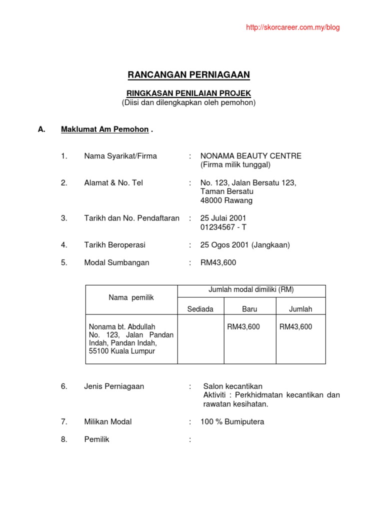 Contoh Pelan Perniagaan Pdf Rancangan Perniagaan Cendawan Pdf  Riset
