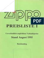 1995-1996 Zippo Basic Collection - Preisliste (GE)