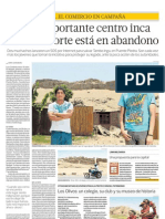 Noticias del Día: Diario El Comercio - Domingo 03 de Feb - El más importante centro inca en Lima norte está en abandono